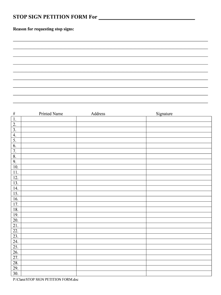 Petition Signature Form - Calep.midnightpig.co Pertaining To Blank Petition Template