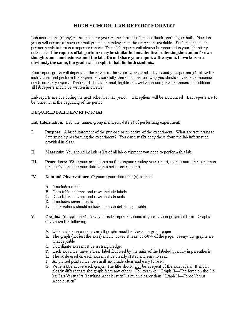 Physics Lab Report Format | Templates At In Formal Lab Report Template