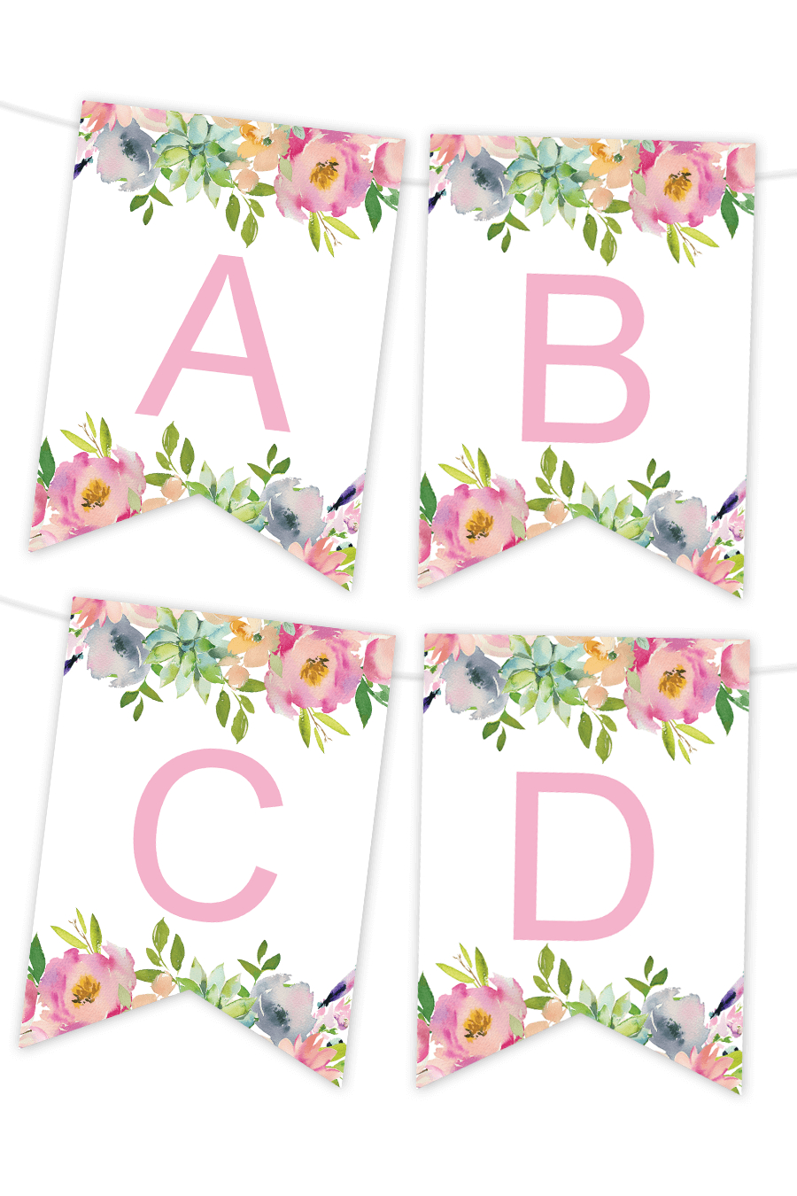 Pink Floral Printable Banner – Chicfetti Regarding Free Bridal Shower Banner Template