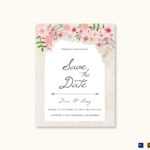 Pink Floral Save The Date Card Template For Save The Date Template Word