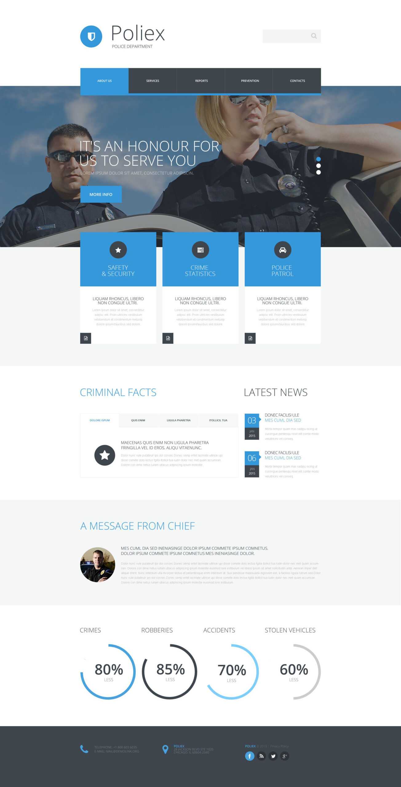 Police Department Website Template With Reporting Website Templates