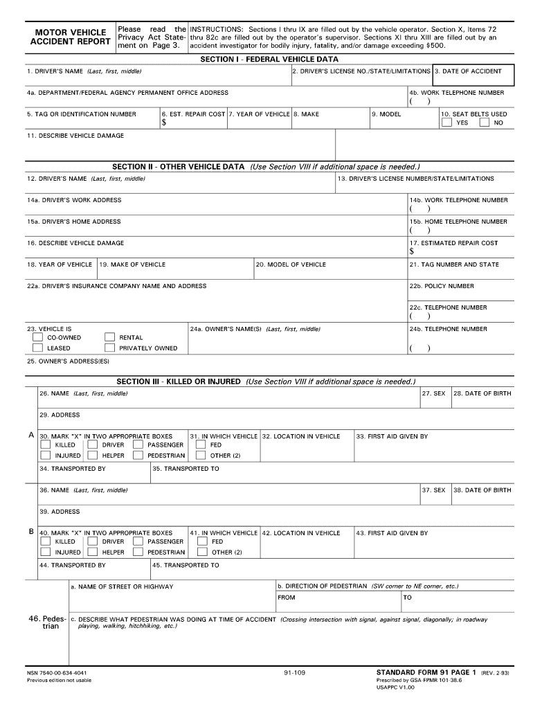 Police Report Template – Fill Online, Printable, Fillable Inside Vehicle Accident Report Template