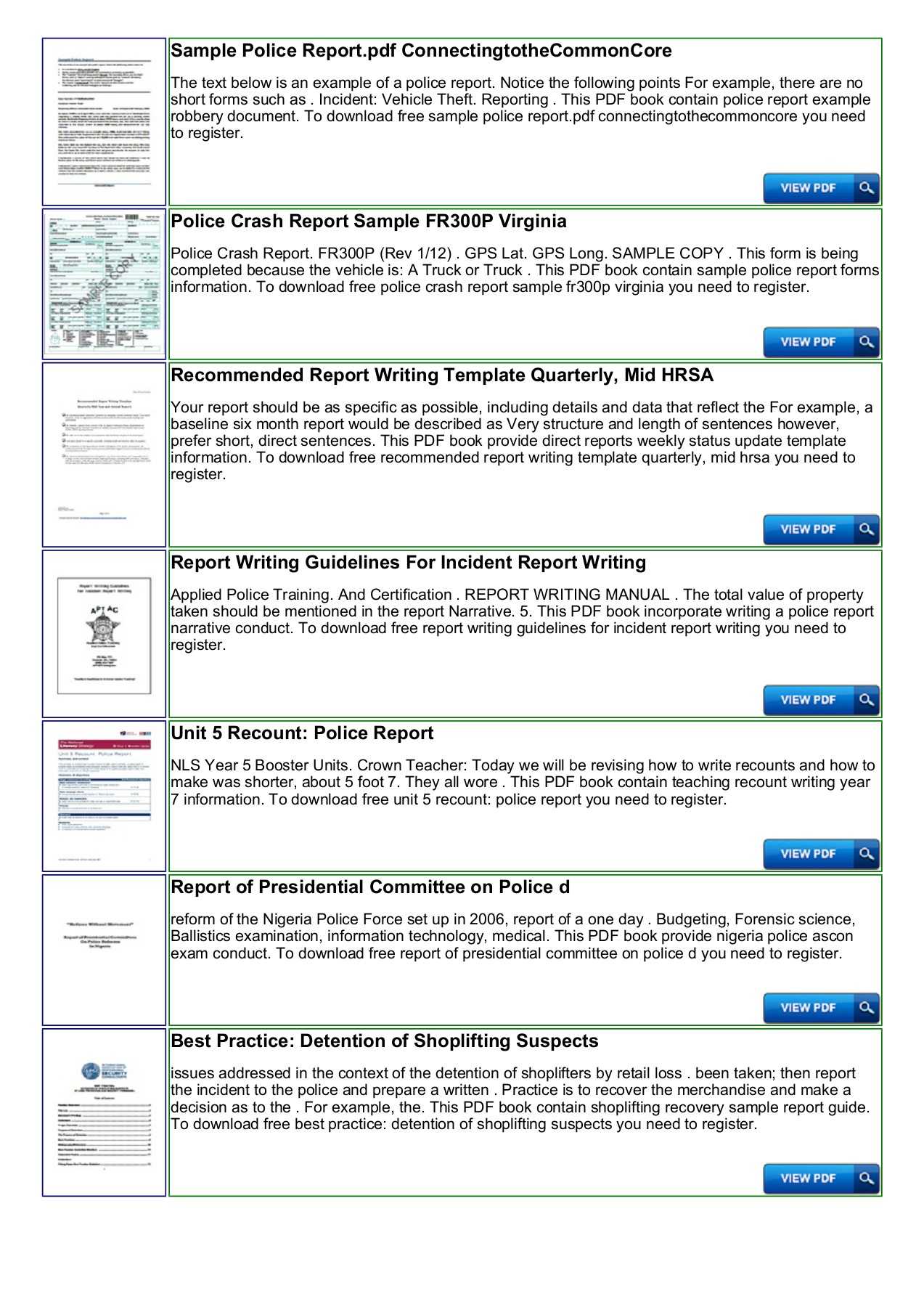 Police Shoplifting Report Writing Template Sample Pages 1 Regarding Police Report Template Pdf