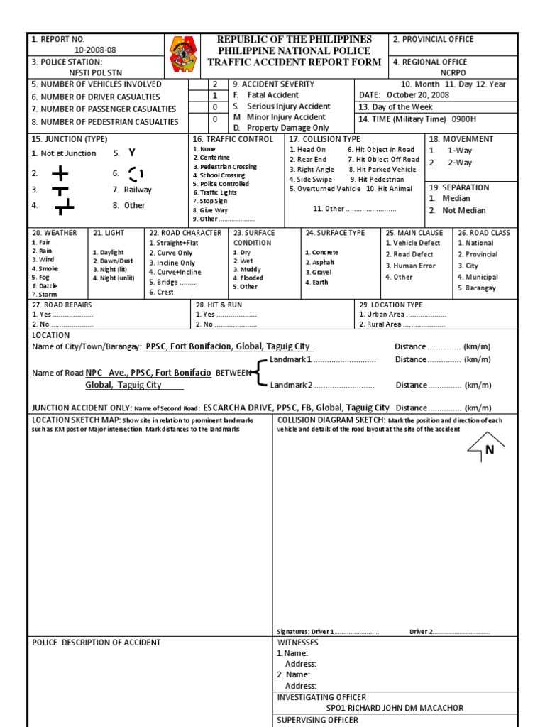 Police Traffic Incident Report – Calep.midnightpig.co Intended For Case Report Form Template