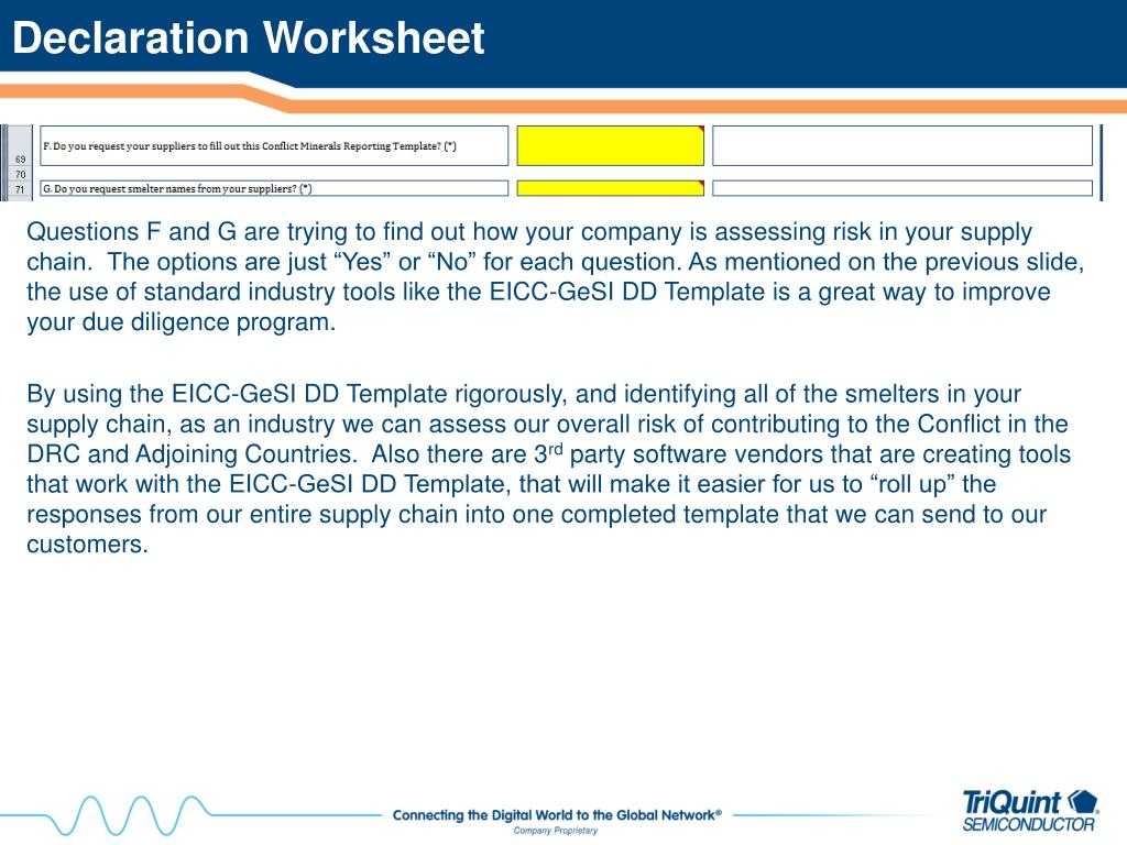 Ppt - How To Complete The Eicc Gesi Conflict Minerals Due For Eicc Conflict Minerals Reporting Template