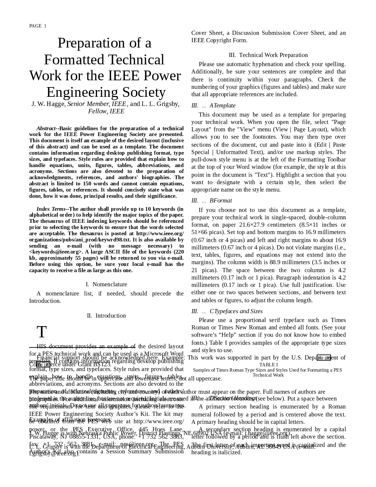Preparation Of A Formatted Technical Work For The Ieee Power Within Ieee Template Word 2007