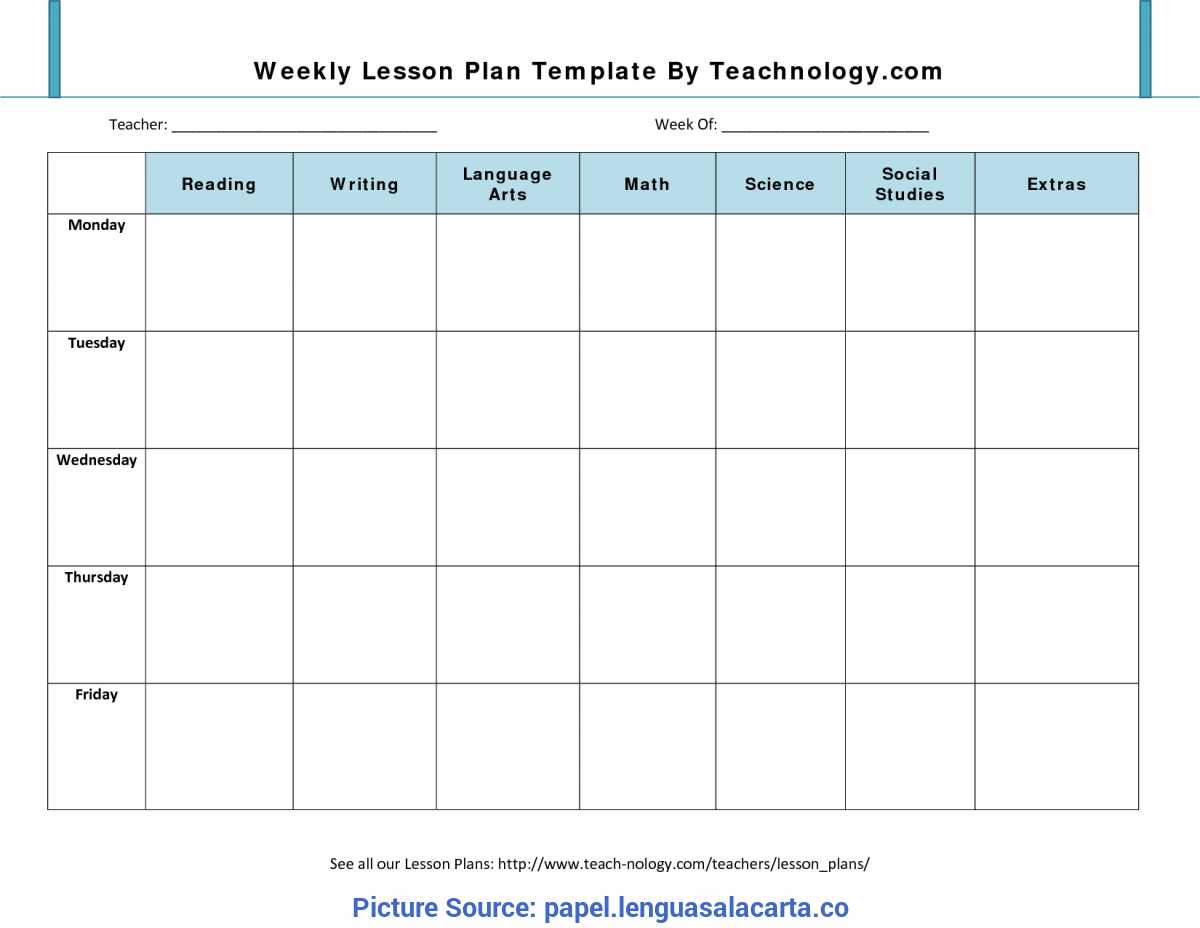 Preschool Lesson Plan Template E Commercewordpress Free Prin With Blank Preschool Lesson Plan Template