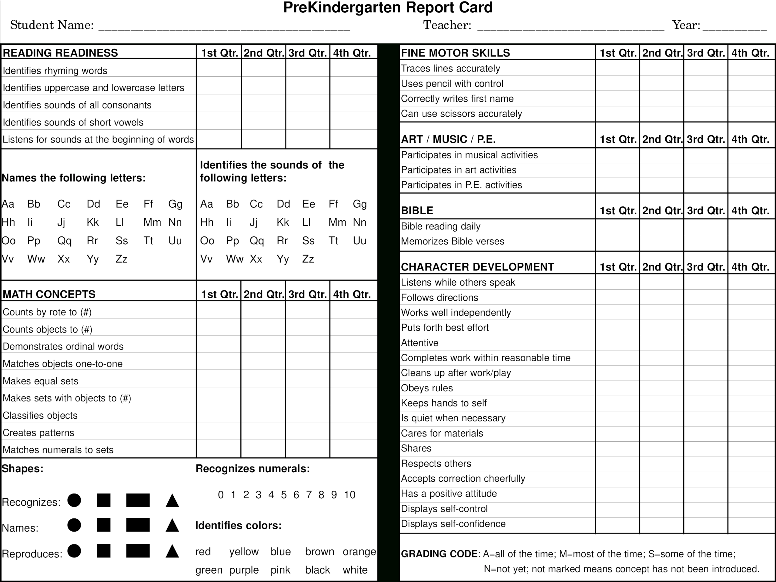 Preschool Report Card Main Image – Preschool Progress Report Pertaining To Character Report Card Template