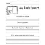 Printable 1St Or 2Nd Grade Book Report Formkellys3Ps With 1St Grade Book Report Template