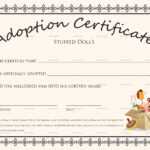 Printable Adoption Certificate That Are Satisfactory Throughout Blank Adoption Certificate Template