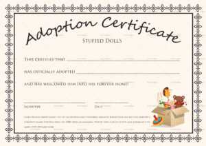 Printable Adoption Certificate That Are Satisfactory throughout Blank Adoption Certificate Template