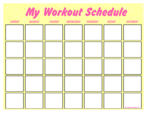 Printable Blank Workout Schedule | Templates At in Blank Workout Schedule Template