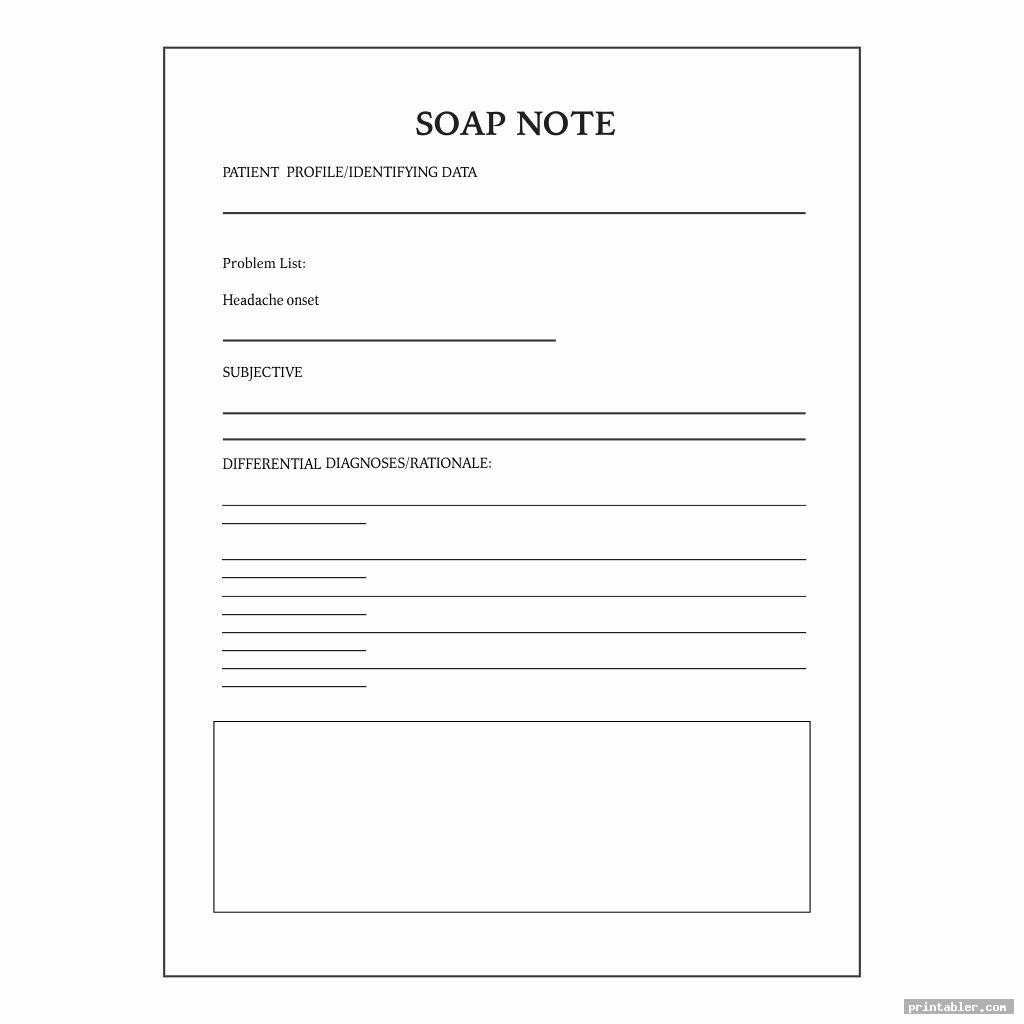 Printable Counseling Soap Note Templates – Printabler Within Blank Soap Note Template
