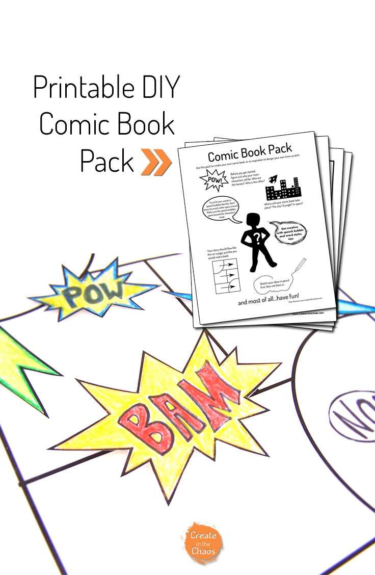 Printable Diy Comic Book Pack And Drawing Resources – Create With Printable Blank Comic Strip Template For Kids