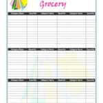 Printable Grocery List Templates Shopping A Template For For Blank Grocery Shopping List Template