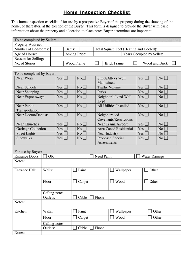 Printable Home Inspection Checklist Pdf – Fill Out And Sign Printable Pdf  Template | Signnow In Pre Purchase Building Inspection Report Template