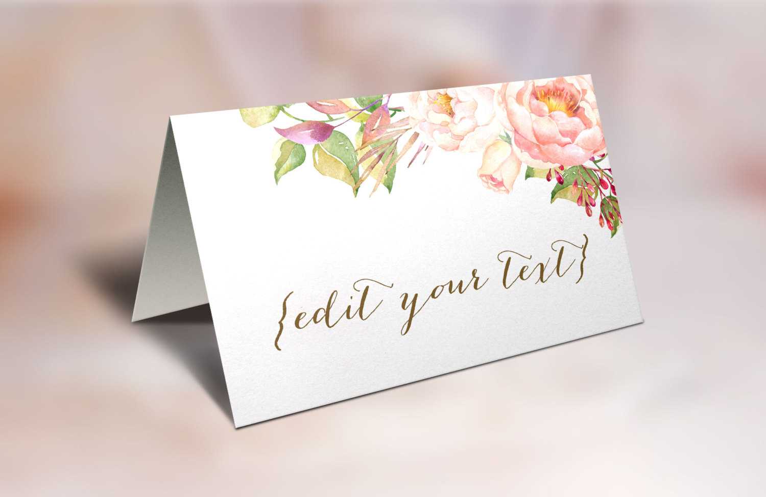 Printable Place Cards For Wedding ~ Wedding Invitation In Wedding Place Card Template Free Word