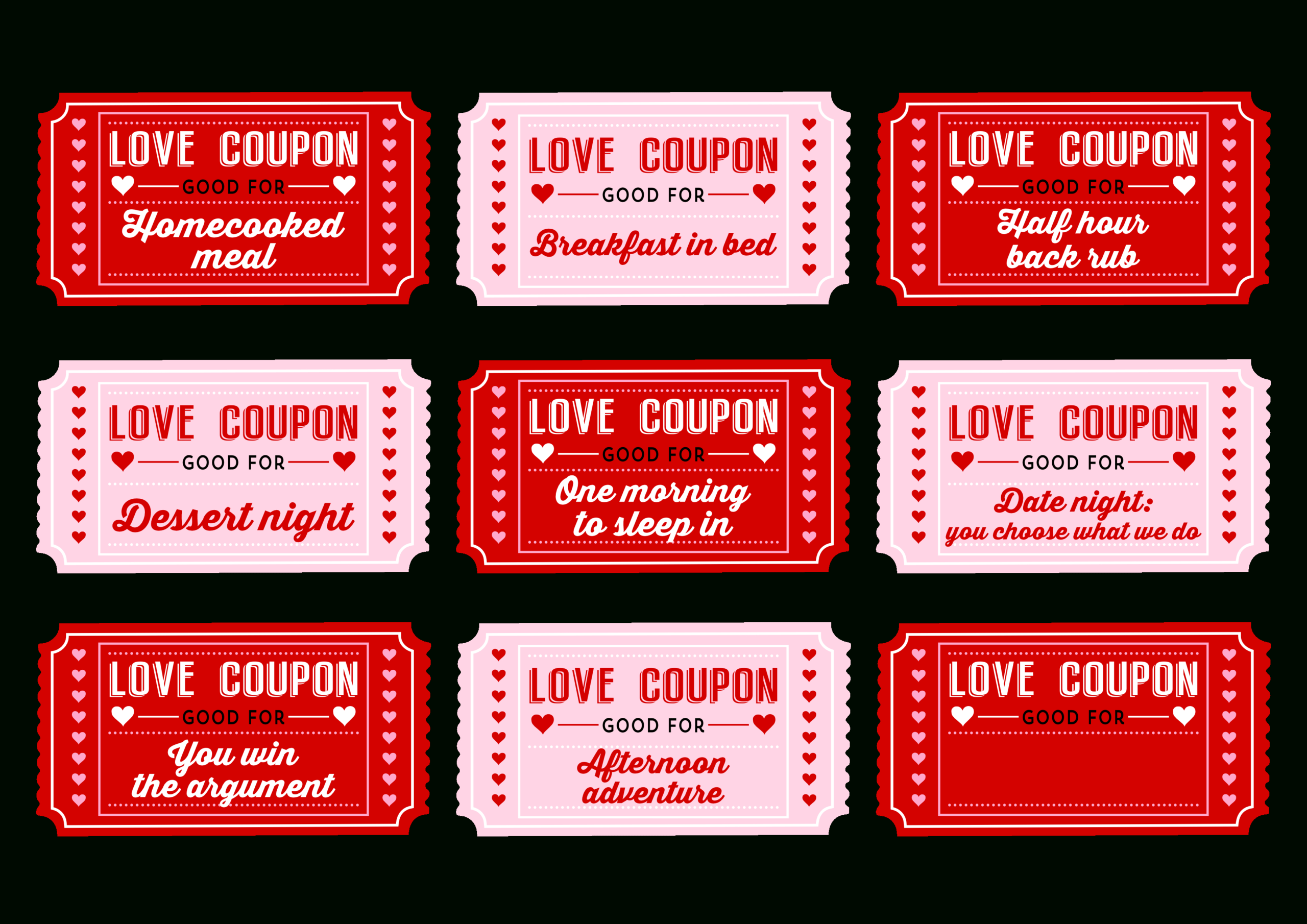 Printable Romantic Coupons - Calep.midnightpig.co Within Love Coupon Template For Word