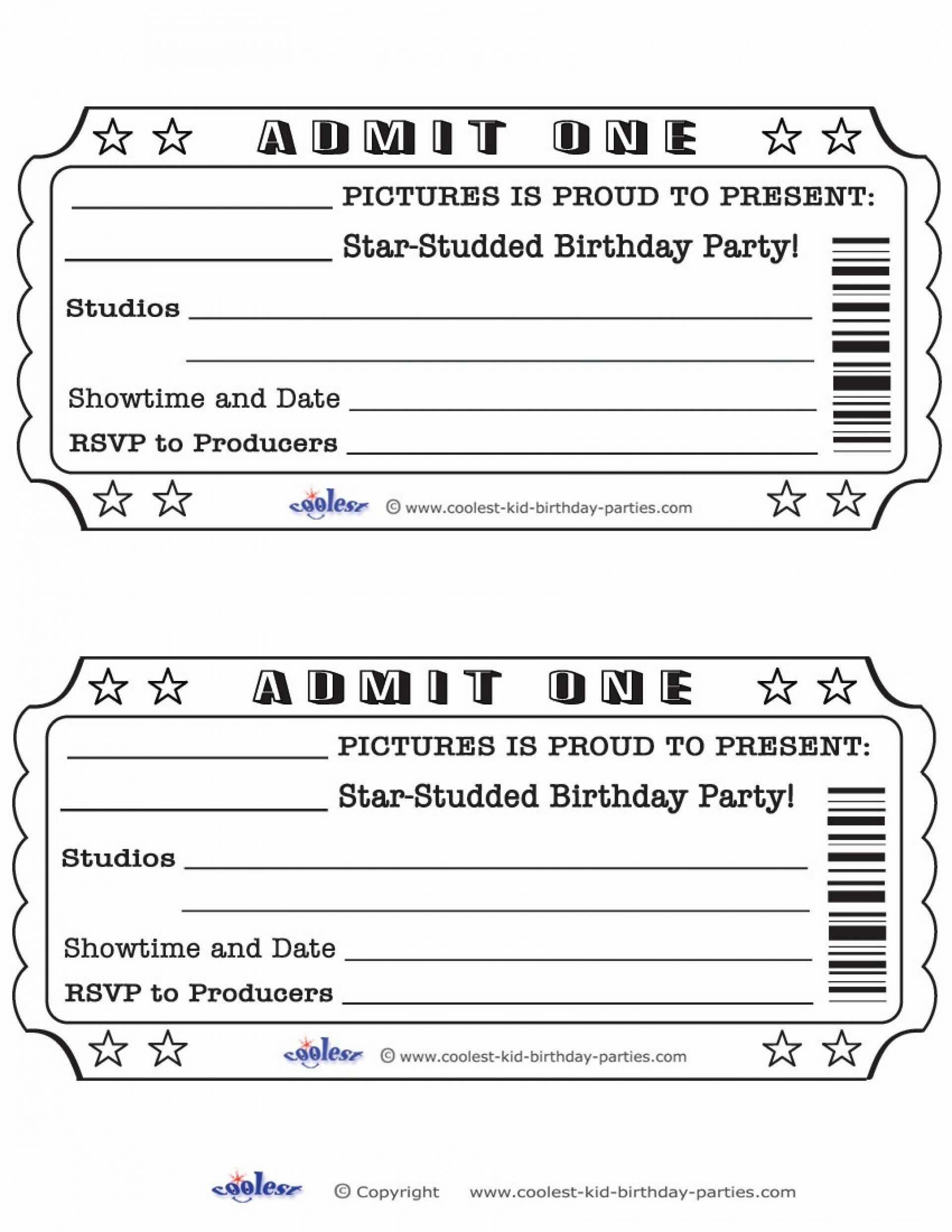 Printable Tickets Template That Are Clean – Debra Website In Blank Parking Ticket Template