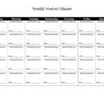 Printable Workout Calendar Within Blank Workout Schedule Template
