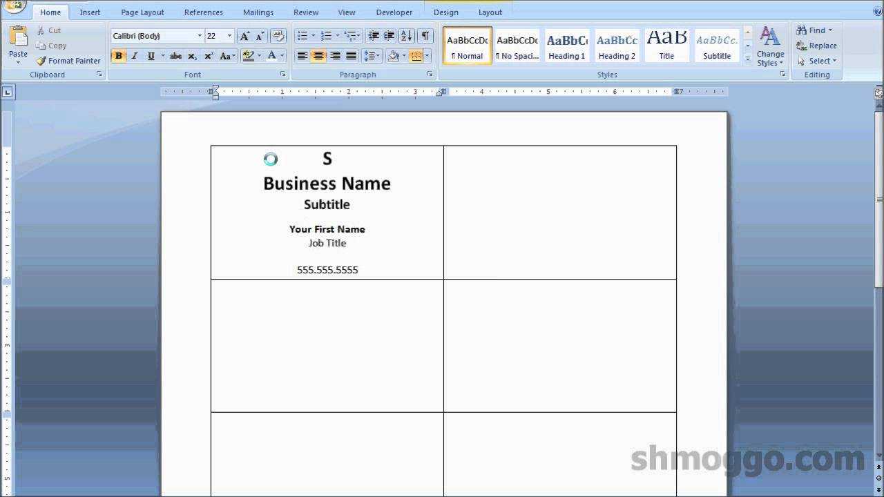 Printing Business Cards In Word | Video Tutorial Within Blank Business Card Template For Word
