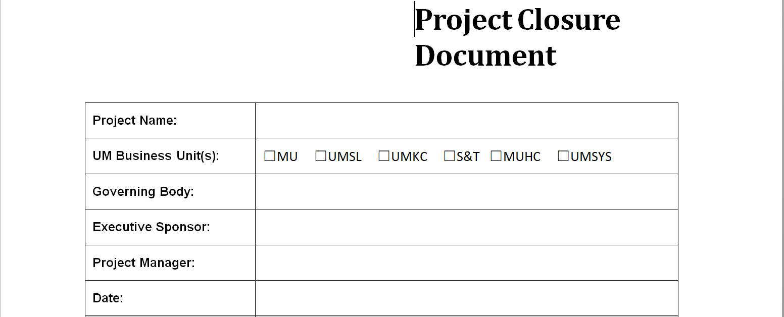 Project Closure Report Template Regarding Closure Report Template