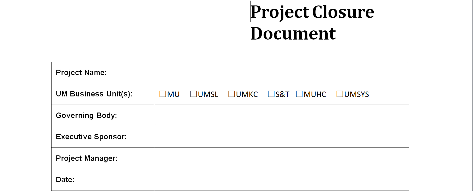 Project Closure Report Template With Simple Project Report Template