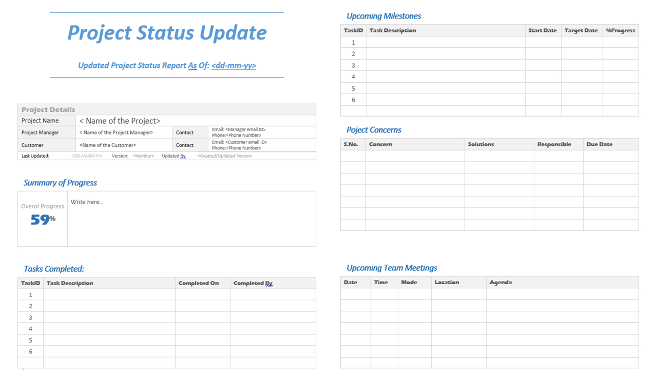 Project Daily Status Report Template – Falep.midnightpig.co In Project Daily Status Report Template