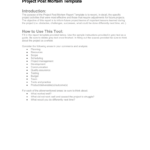 Project Post Mortem Template With Regard To Post Project Report Template