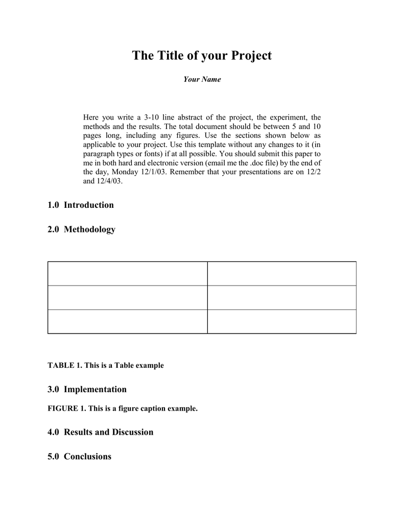 Project Report Format Within Project Implementation Report Template