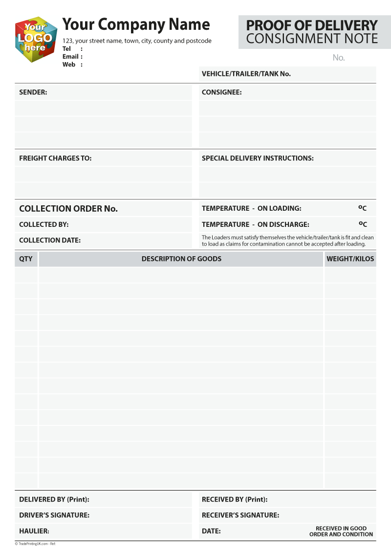 Proof Of Delivery Form Template – Falep.midnightpig.co Regarding Proof Of Delivery Template Word