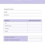 Purple Lines Preschool Report Card – Templatescanva Inside Boyfriend Report Card Template