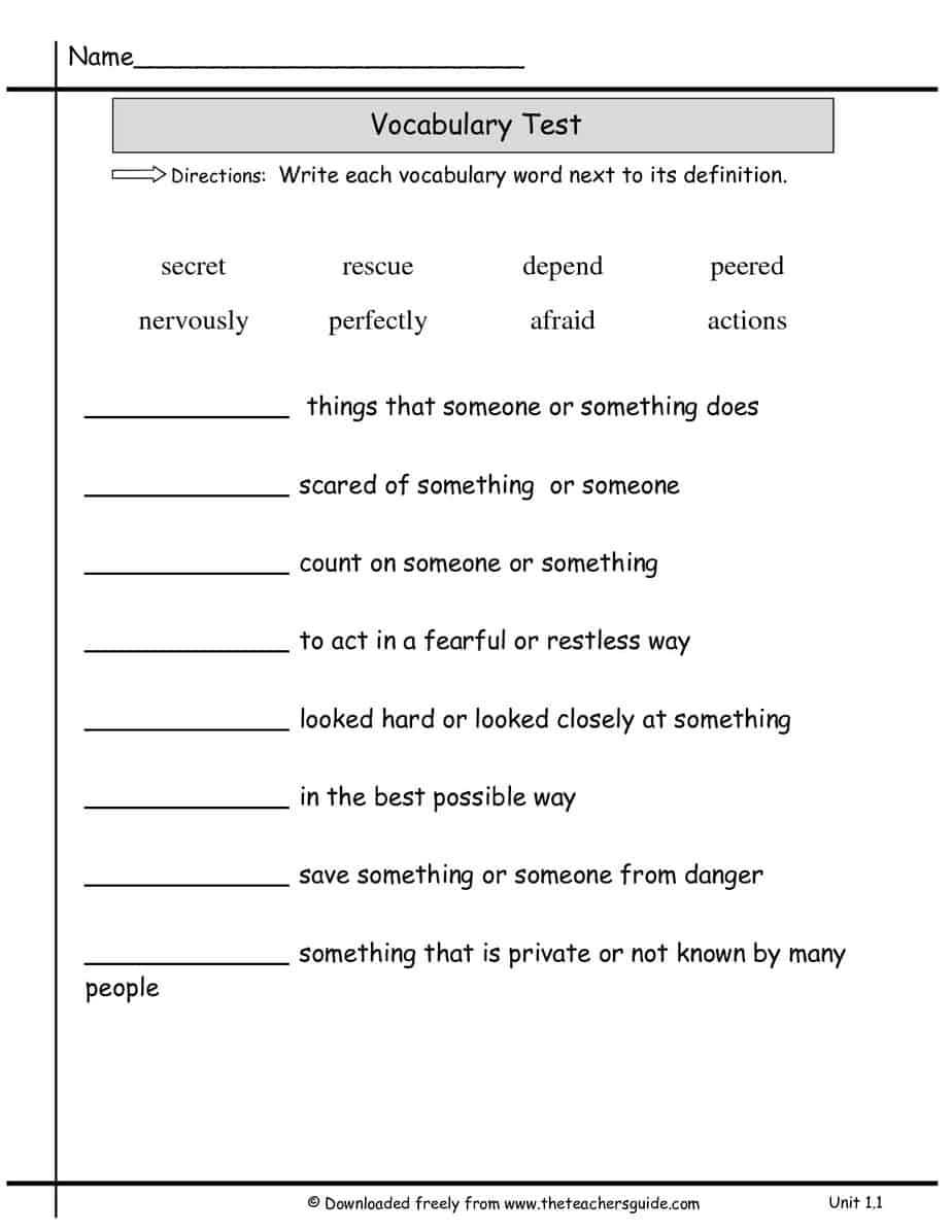 Quiz Format Template – Falep.midnightpig.co For Vocabulary Words Worksheet Template