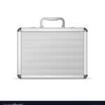 Realistic 3D Detailed Blank Aluminum Suitcase inside Blank Suitcase Template
