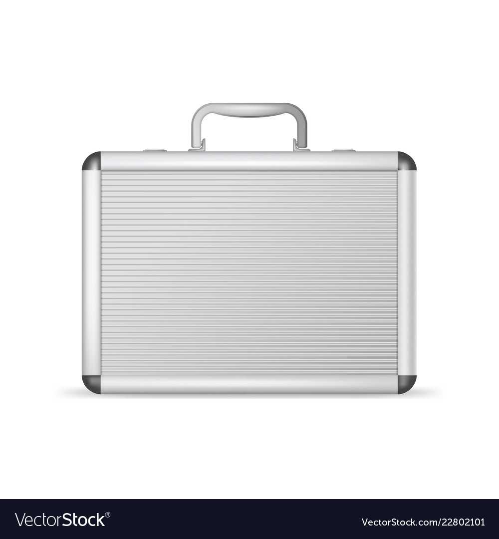 Realistic 3D Detailed Blank Aluminum Suitcase Inside Blank Suitcase Template