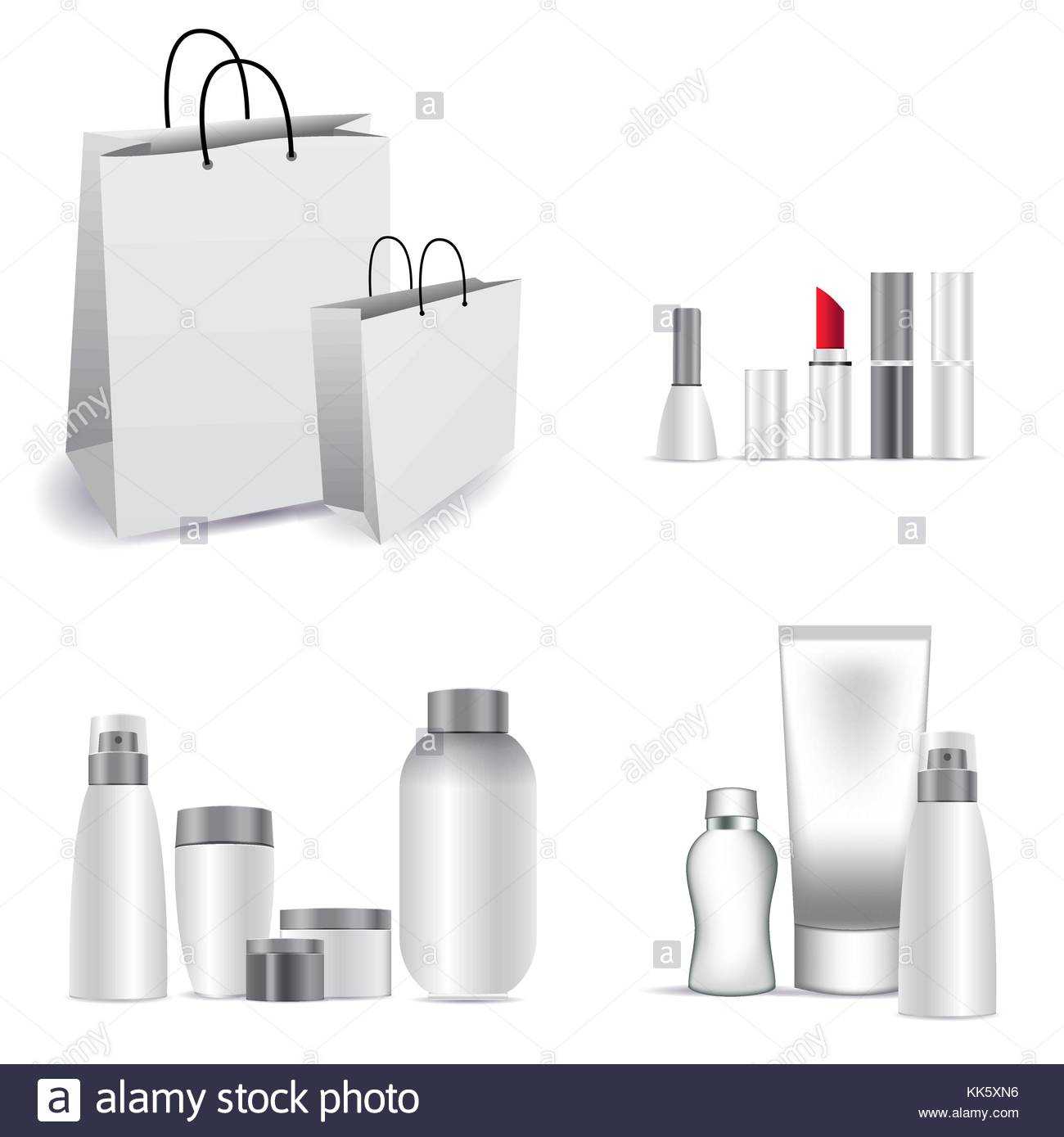 Realistic 3D Mock Up Of Cosmetic Package. Set Vector Blank Pertaining To Blank Packaging Templates