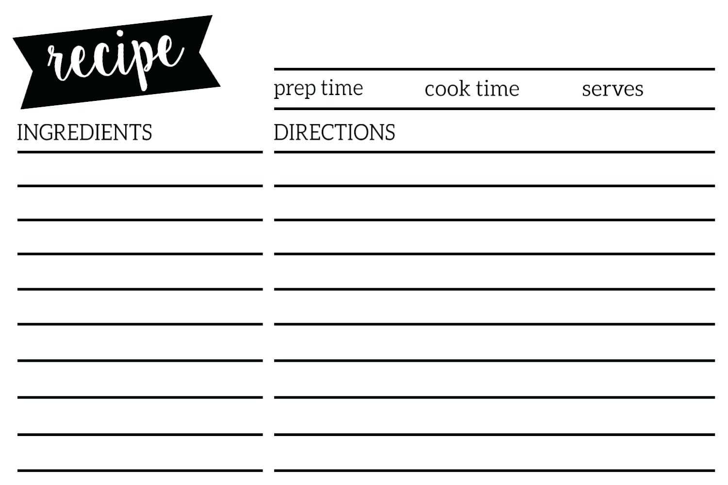 Recipe Template For Word Blank Card Editable Book Microsoft For Microsoft Word 4X6 Postcard Template