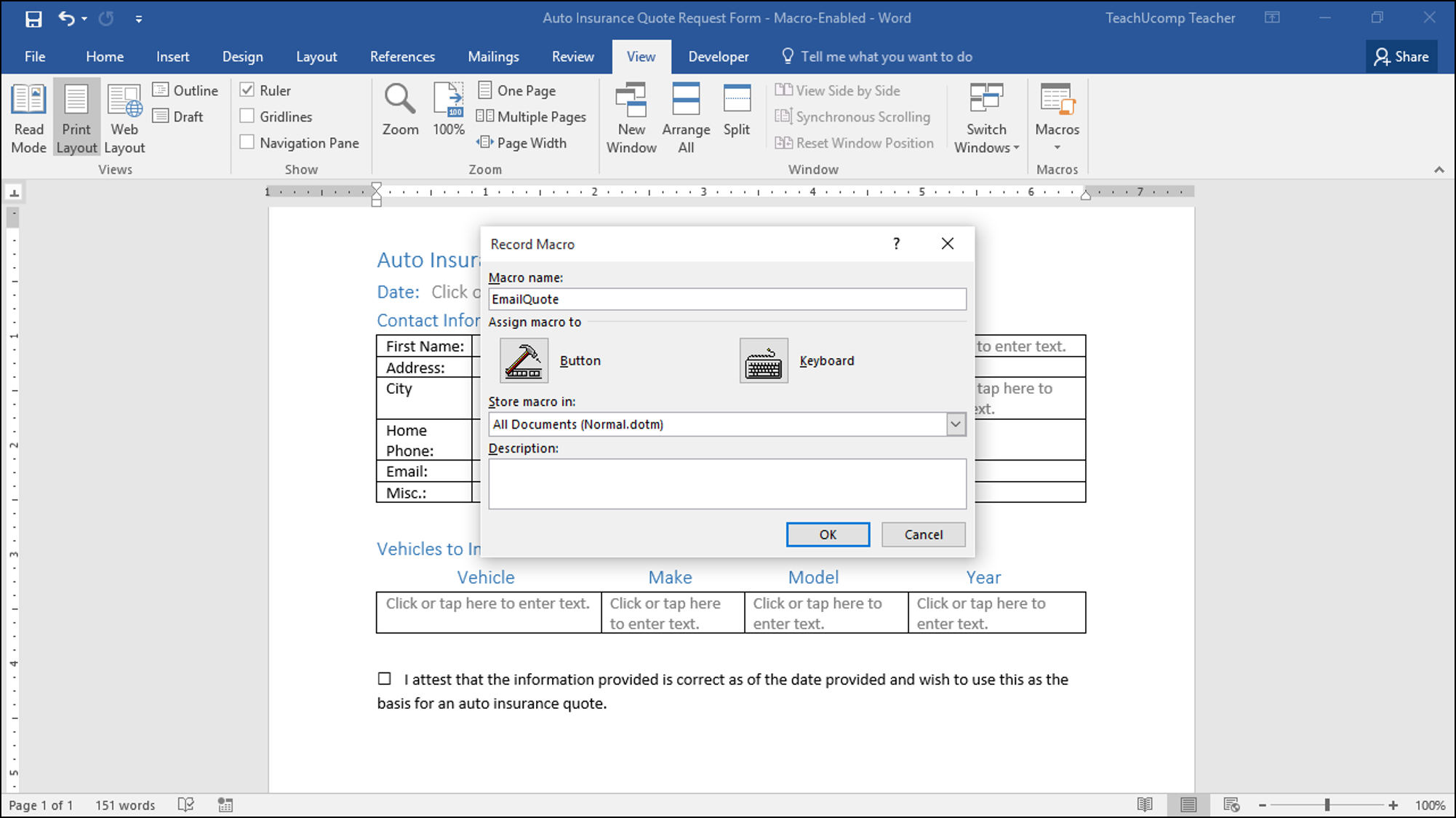 Record A Macro In Word – Instructions And Video Lesson In Word Macro Enabled Template