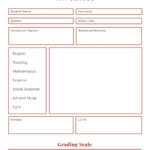 Red Middle School Report Card – Templatescanva Pertaining To Report Card Template Middle School