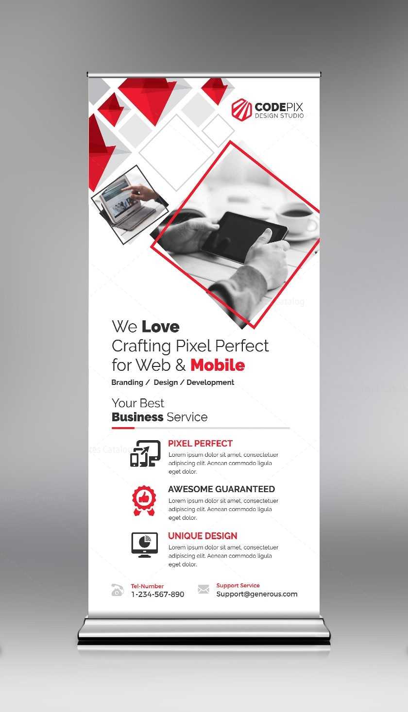 Red Roll Up Banner Design Template 000692 Regarding Pop Up Banner Design Template