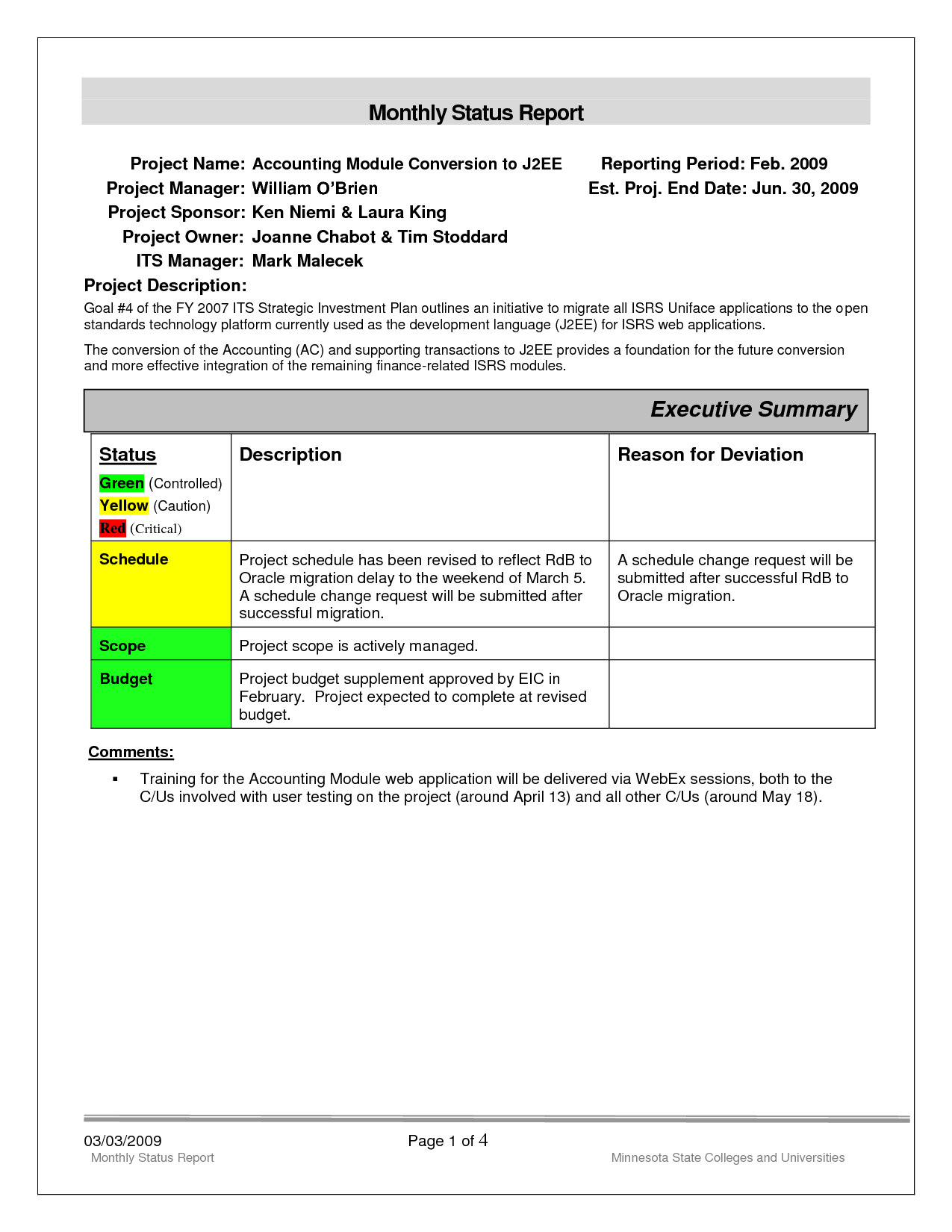 Replacethis] Monthly Status Report Template Format And In Project Monthly Status Report Template