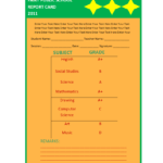 Report Card Template intended for Report Card Format Template