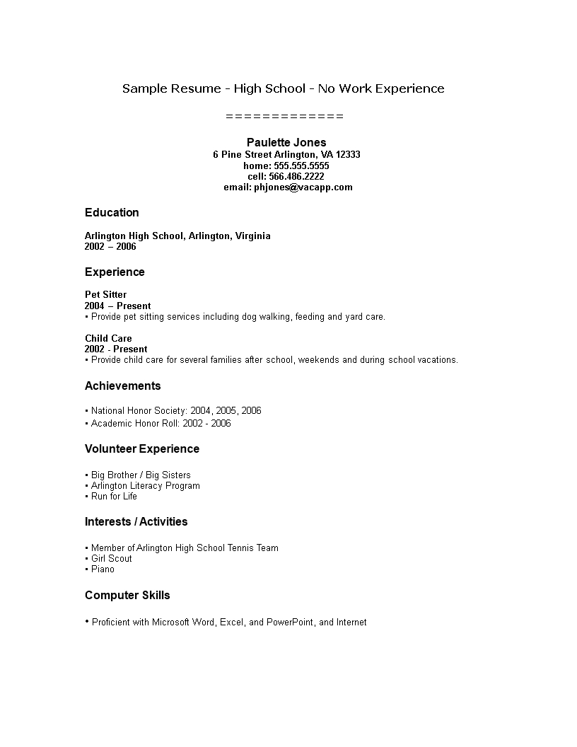 Resume Format For College Student With No Work Experience Within College Student Resume Template Microsoft Word