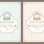 Retro Christening Invitation Vector Cards – Download Free Inside Christening Banner Template Free