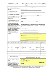 Rma Form Template - Fill Online, Printable, Fillable, Blank intended for Rma Report Template