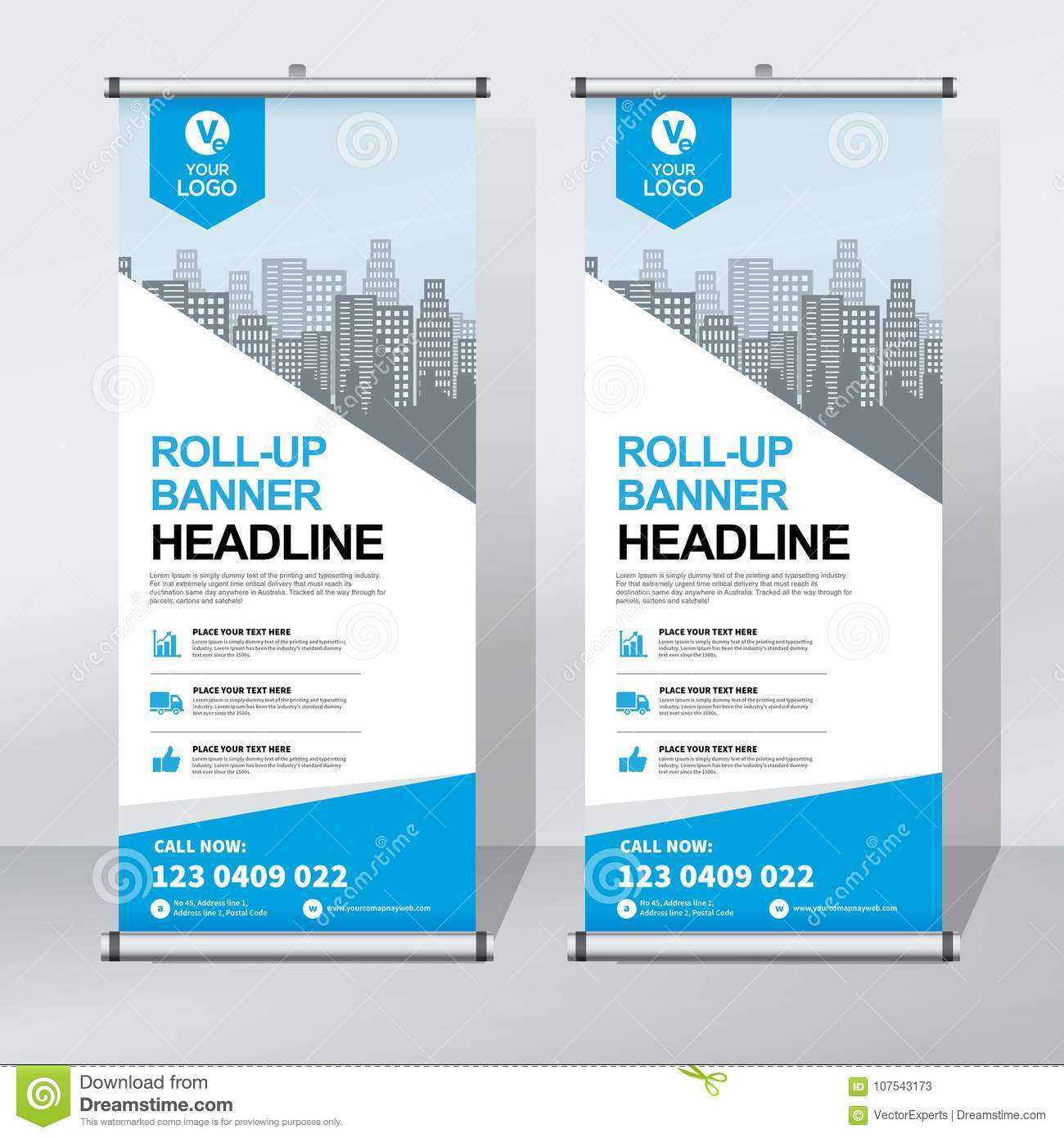 Roll Up Banner Design Template, Vertical, Abstract With Vinyl Banner Design Templates