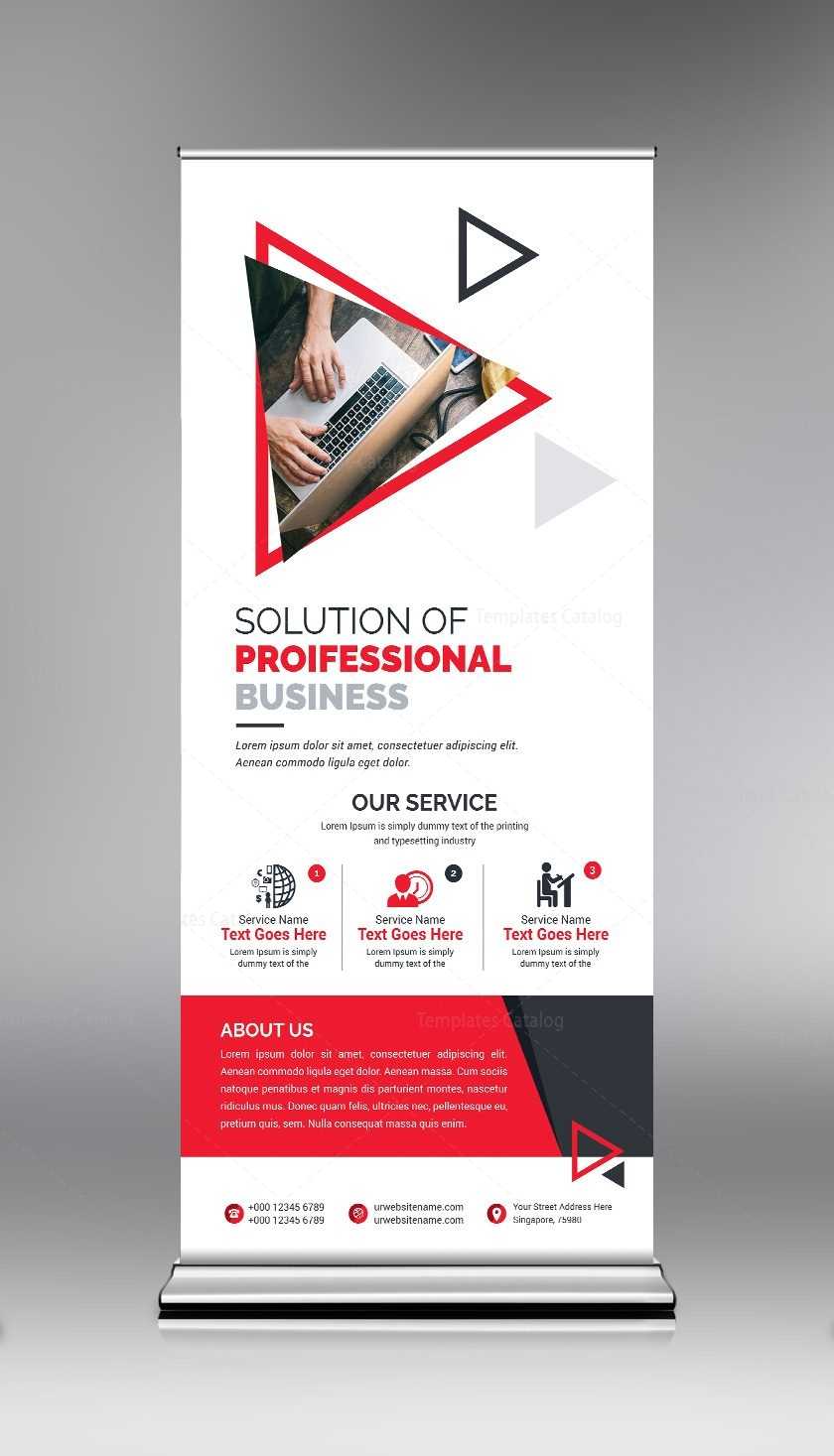 Roll Up Banner Template With Clean Design 000684 Within Product Banner Template