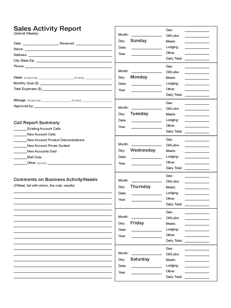 Sales Call Report Template – 3 Free Templates In Pdf, Word Within Daily Sales Call Report Template Free Download