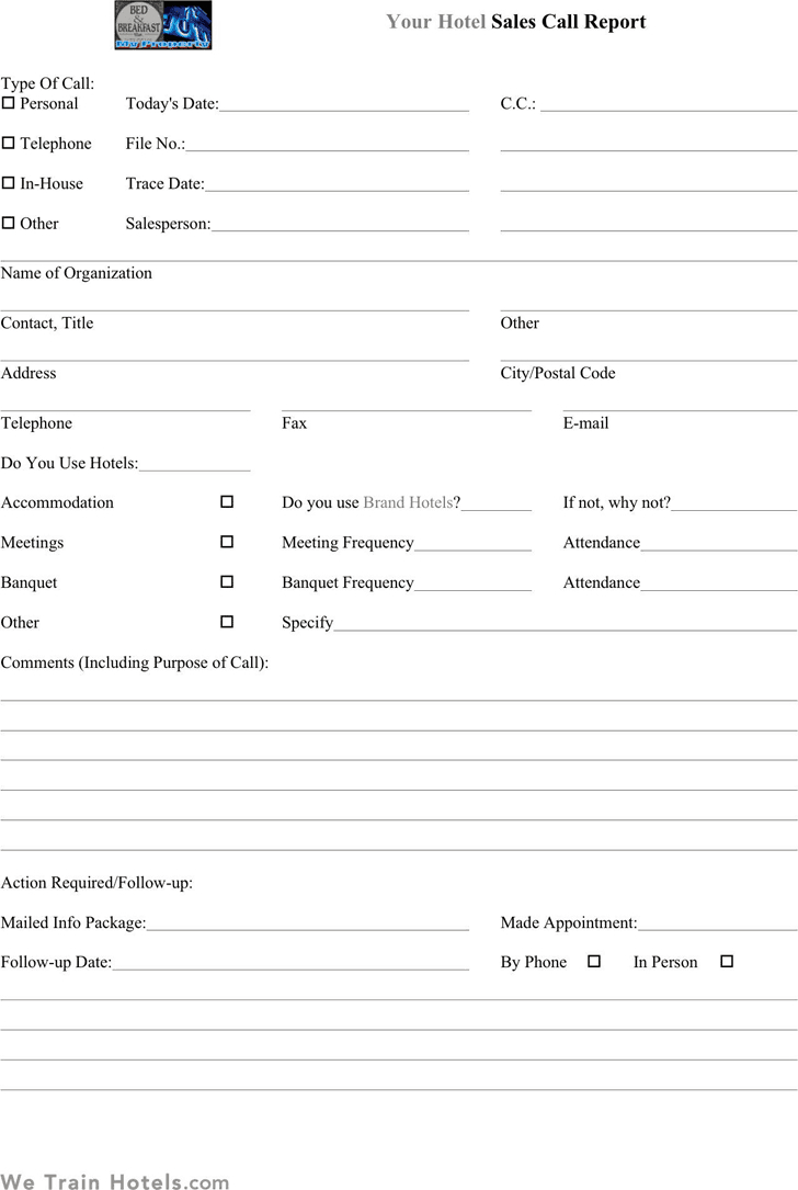 Sales Call Report Templates – Word Excel Fomats For Sales Call Report Template