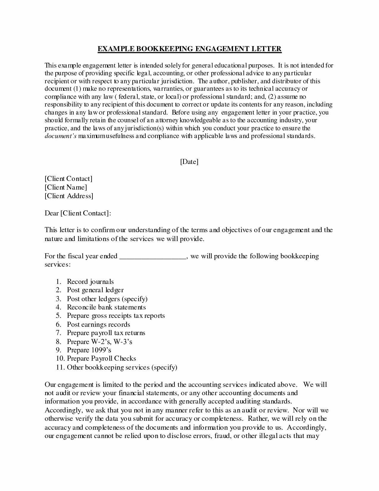 Sample Audit Engagement Letter Regarding Forensic Accounting Report Template